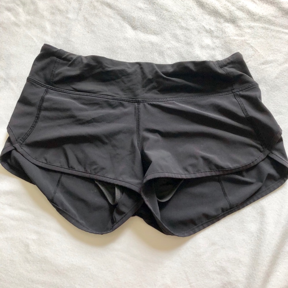 Black lululemon running shorts